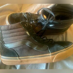 Vans Men's Sk8-Hi Reissue Canvas Gum Bottom Black Skate Shoes Casual Size 10